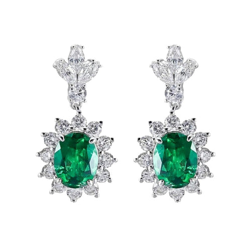 Acanthe Emerald Green Sun Floral Earrings