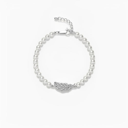Adalhild White Feather Pearls Bracelet