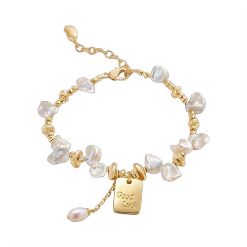 Adaltrun 14K Gold Baroque Pearl Bracelet