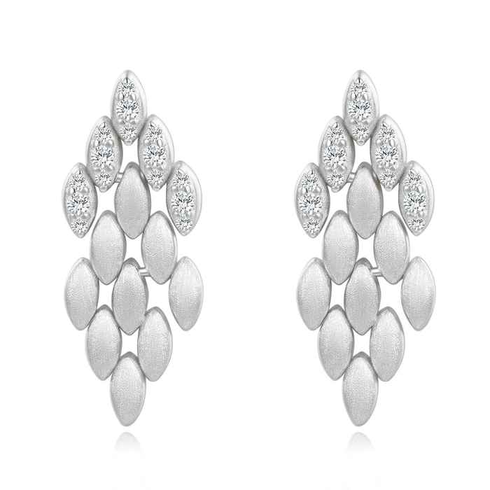 Adeltrud 14K Gold Oval Leaf Drop Earrings