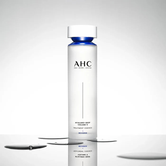 AHC Hyaluro Deep Volume 5 Treatment Essence 130ml bottle with sleek design and modern packaging