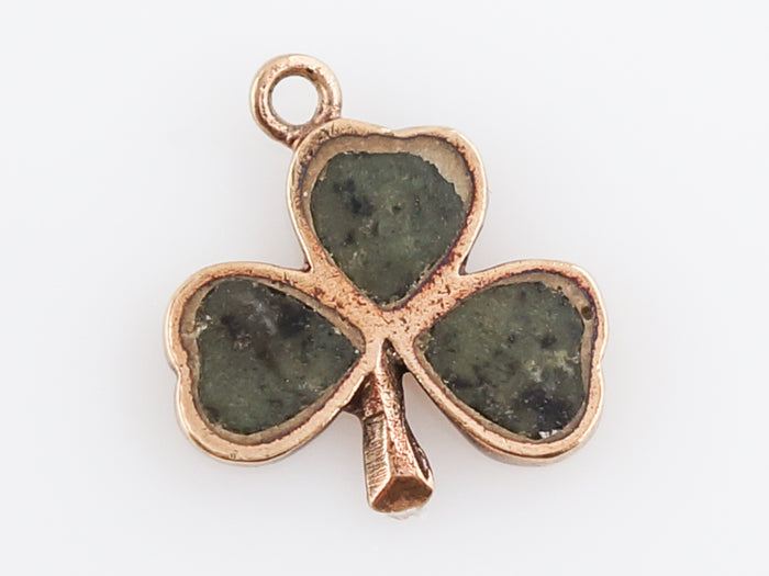 Antique Pendant Charm Clover Victorian 14k Yellow Gold