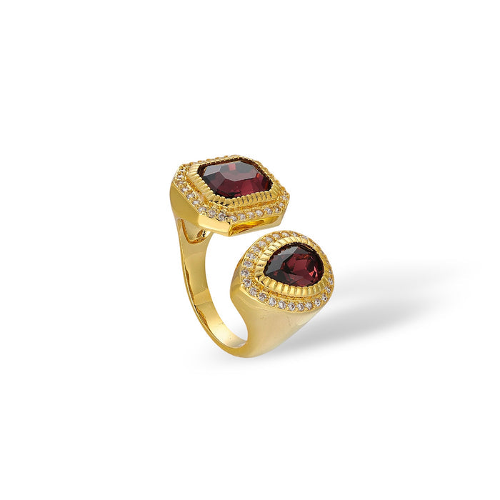 Bergunde 18K Gold Teardrop Octagon Open Ring