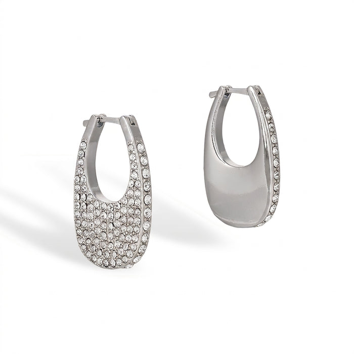 Berrada 14K Gold Pavé U Shape Earrings