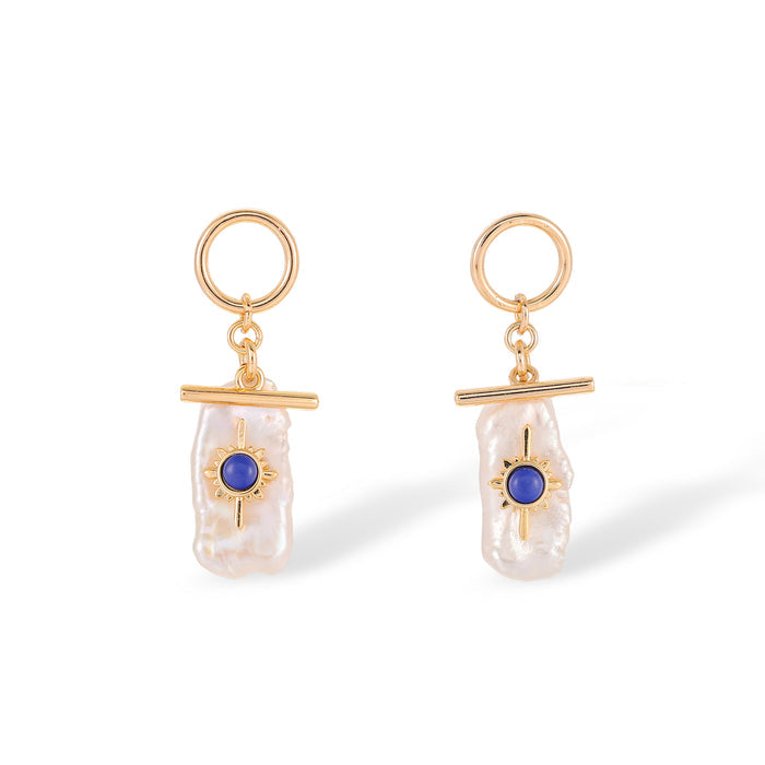 Brunehilde Lapis Lazuli Baroque Pearl Earrings