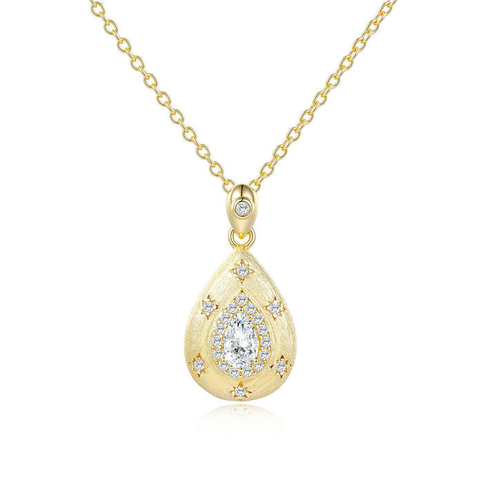 Brunrada 14K Gold Teardrop Star Moissanite Necklace