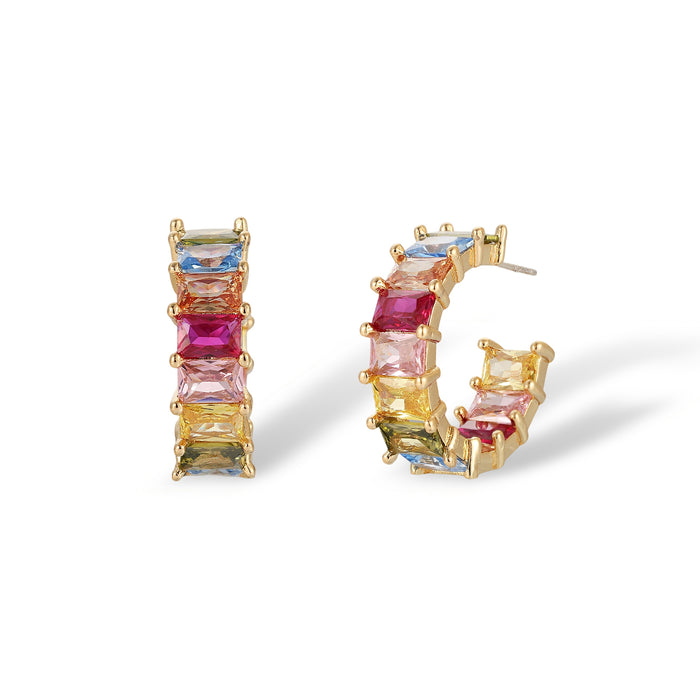 Brunrike Multicolor Rectangular Earrings