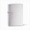 Zippo 200 brushed chrome windproof lighter with horizontal grain finish
