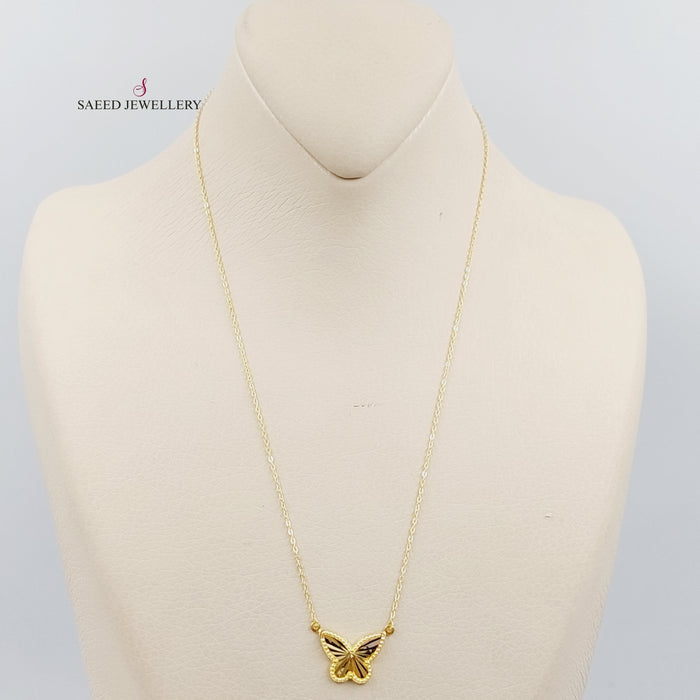 18K Gold Butterfly Necklace by Saeed Jewelry - Image 3