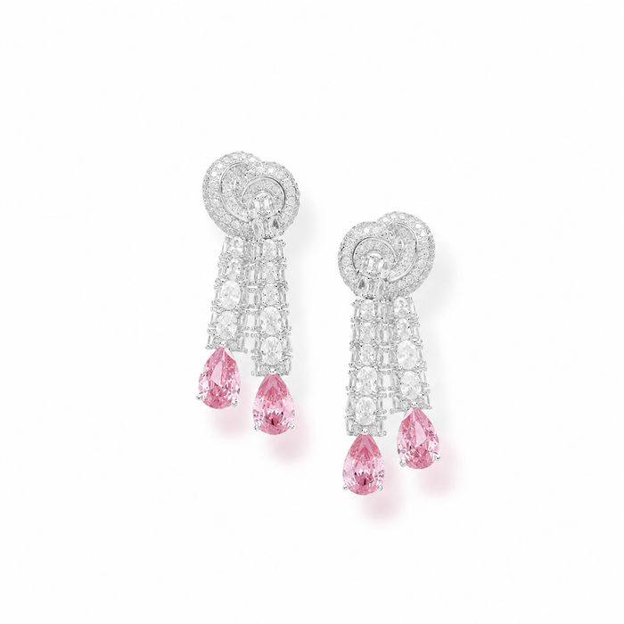 Claudia Dual Tassel Teardrop Drop Earrings