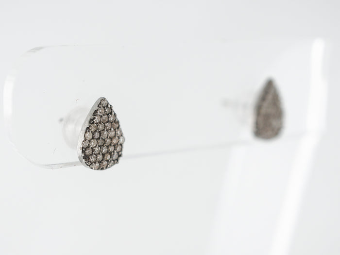 Cognac Diamond Stud Earrings in Sterling Silver