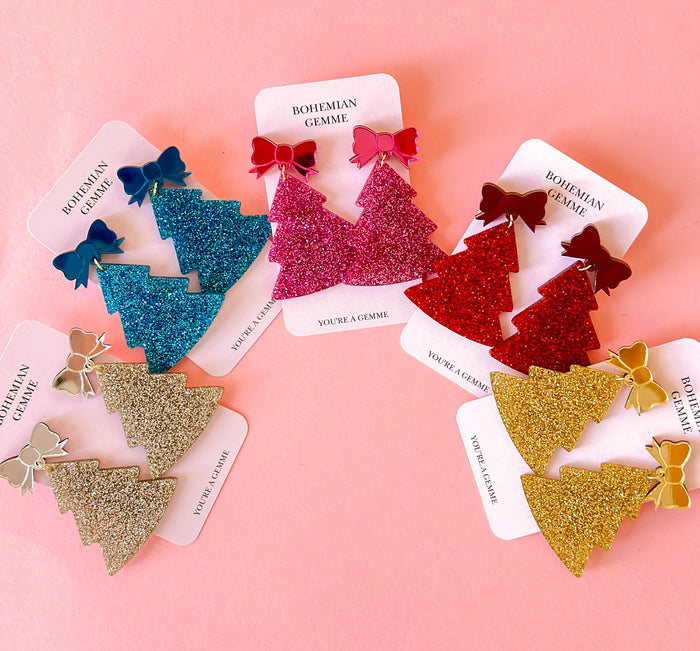 Colorful Christmas Tree Earrings