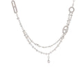 Coralie White Layered Chain Links Necklace