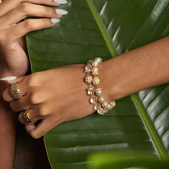 Corinna 24K Gold Filigree Bead Bracelet