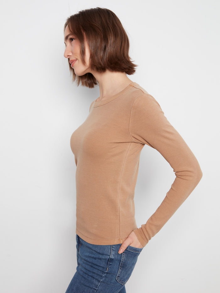 Versatile ribbed texture top in a slim fit silhouette, ideal for casual or dressy occasions alike. By Charlie B.