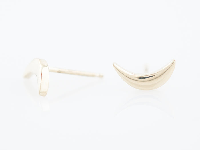 Crescent Moon Earrings Modern in 14K Yellow Gold