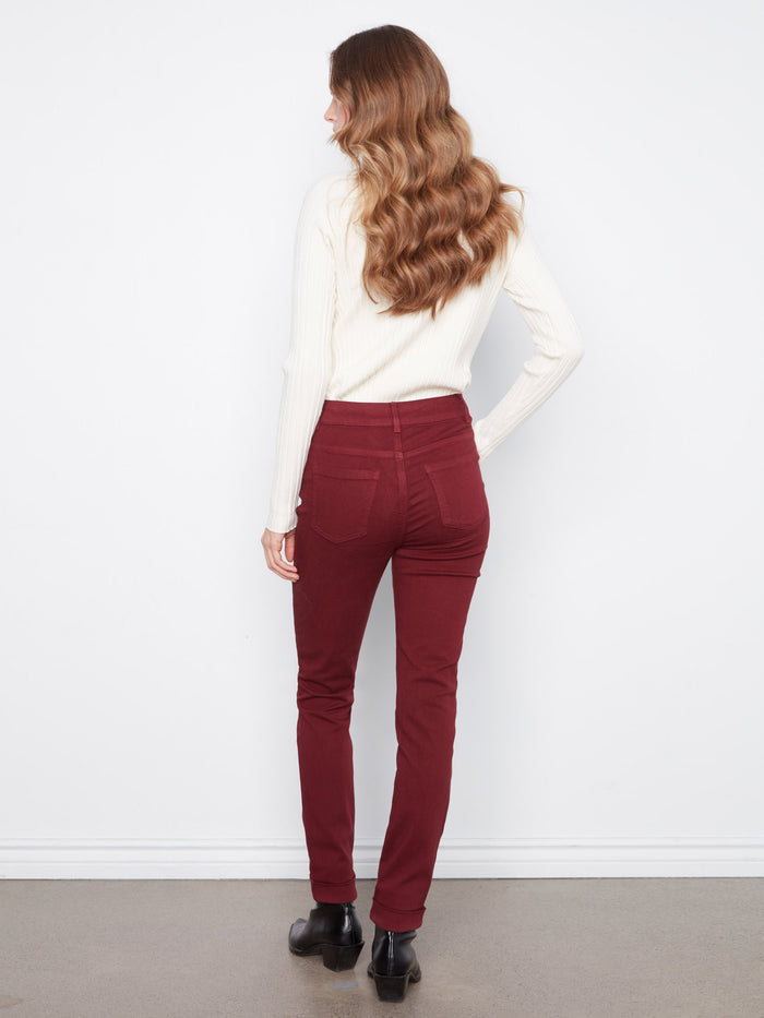 Crafted from stretch twill fabric, these pants provide comfort and flexibility throughout the day. By Charlie B.