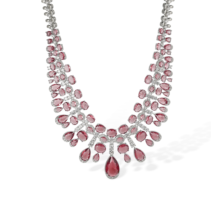 Daggard Green Teardrop Oval Drop Earrings & Necklace Set