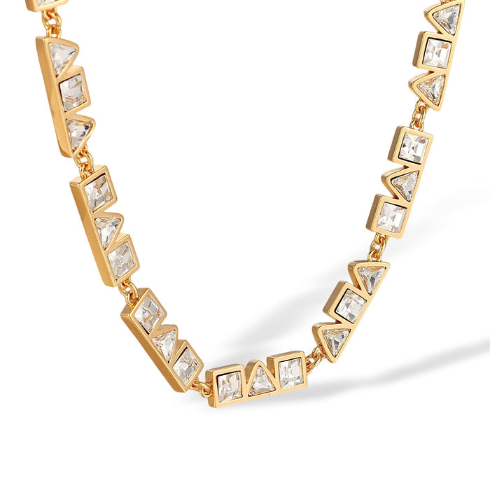 Daghilde 14K Gold Square Triangle Necklace