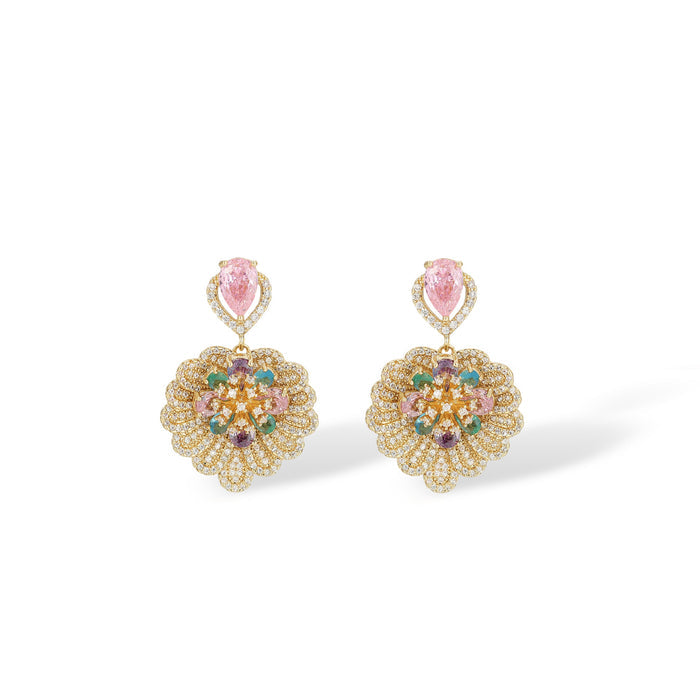 Daglinde 14K Gold Floral Earrings & Necklace Set