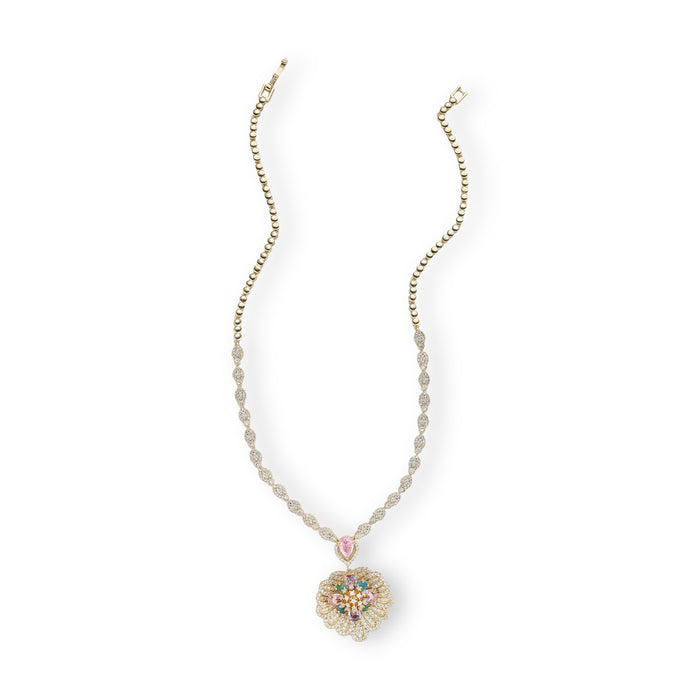 Daglinde 14K Gold Floral Earrings & Necklace Set