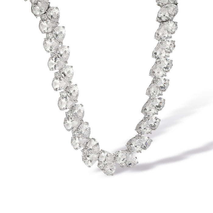 Dagtraud White Heart Choker Necklace