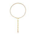 Diana 14K Gold Mixed-Link Bezel Tennis Necklace