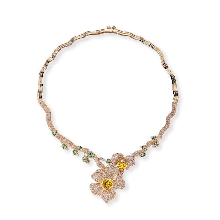 Dorothea Multicolor Floral Necklace & Earrings Set