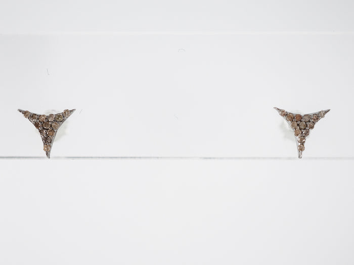 Earrings Modern .13 Round Brilliant Cut Diamonds in Sterling Silver