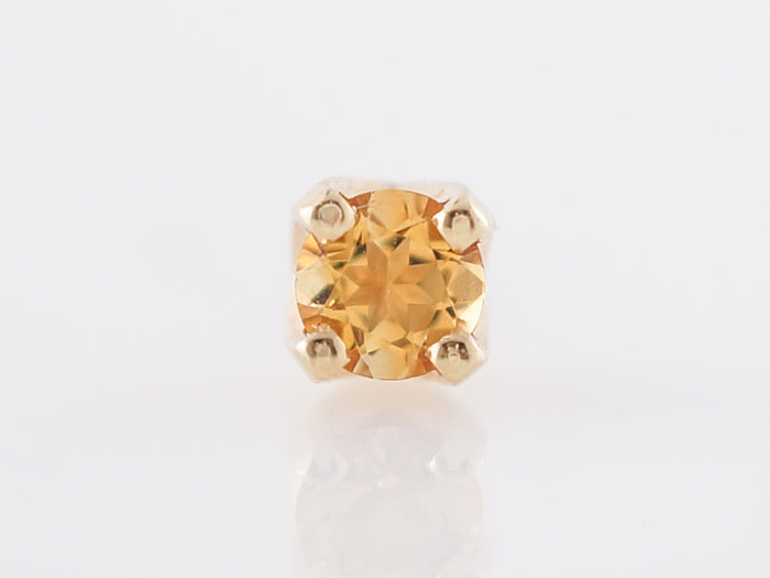 Earrings Modern .40 Round Cut Citrine in 14k Yellow Gold
