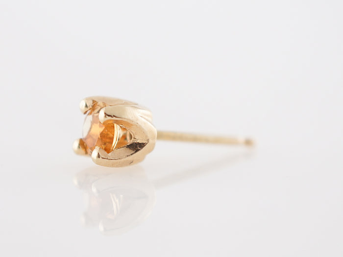 Earrings Modern .40 Round Cut Citrine in 14k Yellow Gold