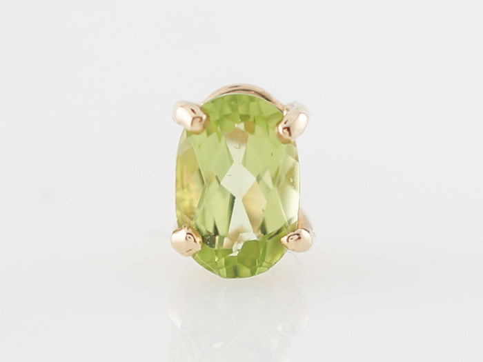 Earrings Modern .80 Oval Cut Peridot in 14k Yellow Gold