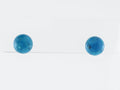 Earrings Modern Cabochon Cut Turquoise in 14k Yellow Gold