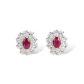 Éclat Ruby Blossom Stud Earrings