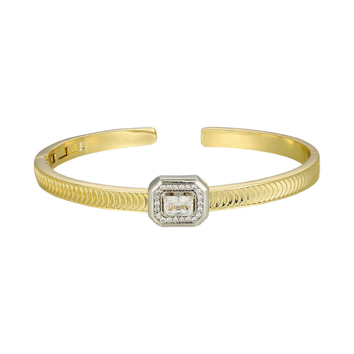 Edelgunde 14K Gold Rectangular Open Bangle