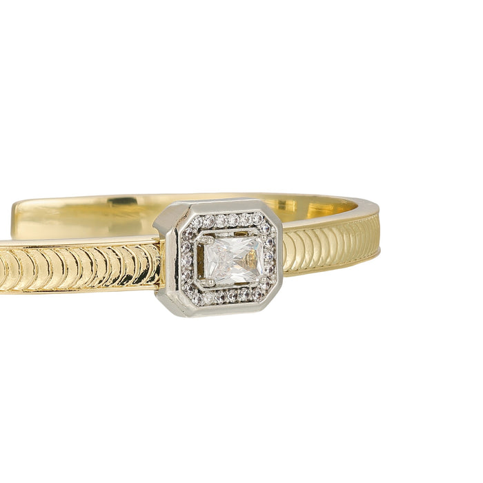 Edelgunde 14K Gold Rectangular Open Bangle