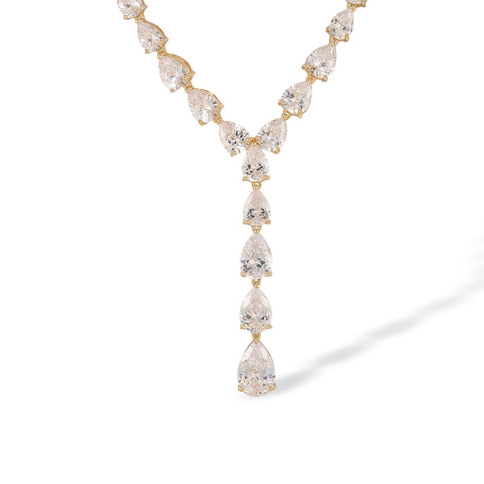 Edeltraud 14K Gold Teardrop Drop Earrings & Necklace Set