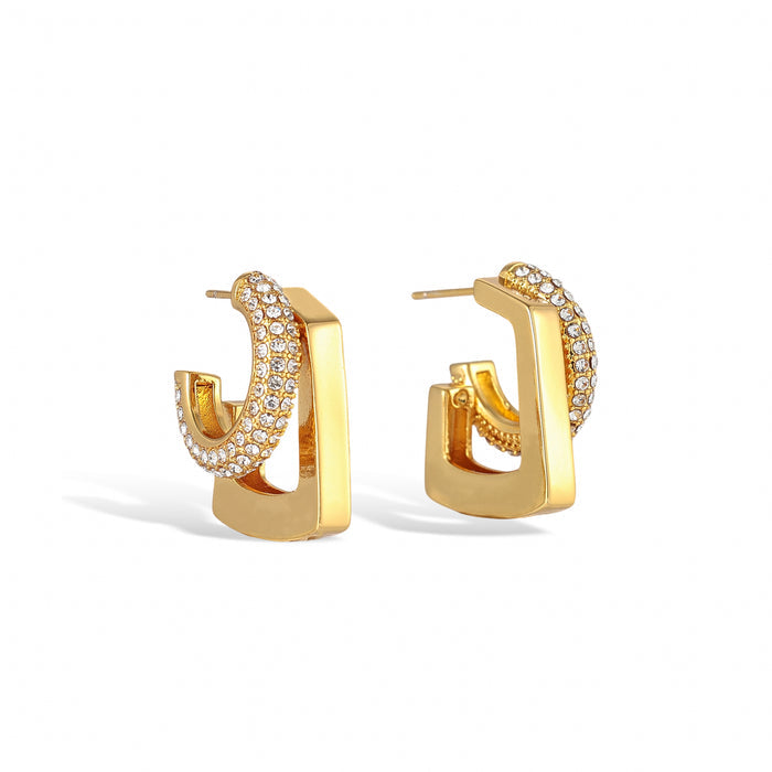 Élodie 18K Gold Round Earrings