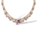 Elshild Purple Butterfly Rectangular Earrings & Necklace Set