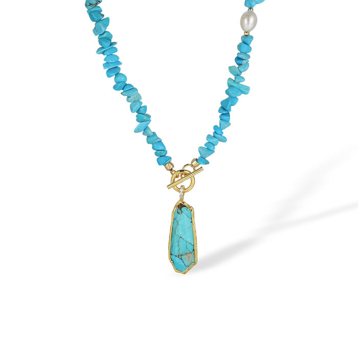 Elsmina Irregular Natural Stone Pearl Necklace