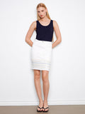 This skirt features a slim fit design with built-in shorts, offering comfort and style for any occasion by Charlie B.