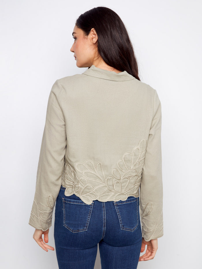 Designed with faux flap pockets, this jacket combines practicality with style for a chic look that's effortlessly fashionable by Charlie B.