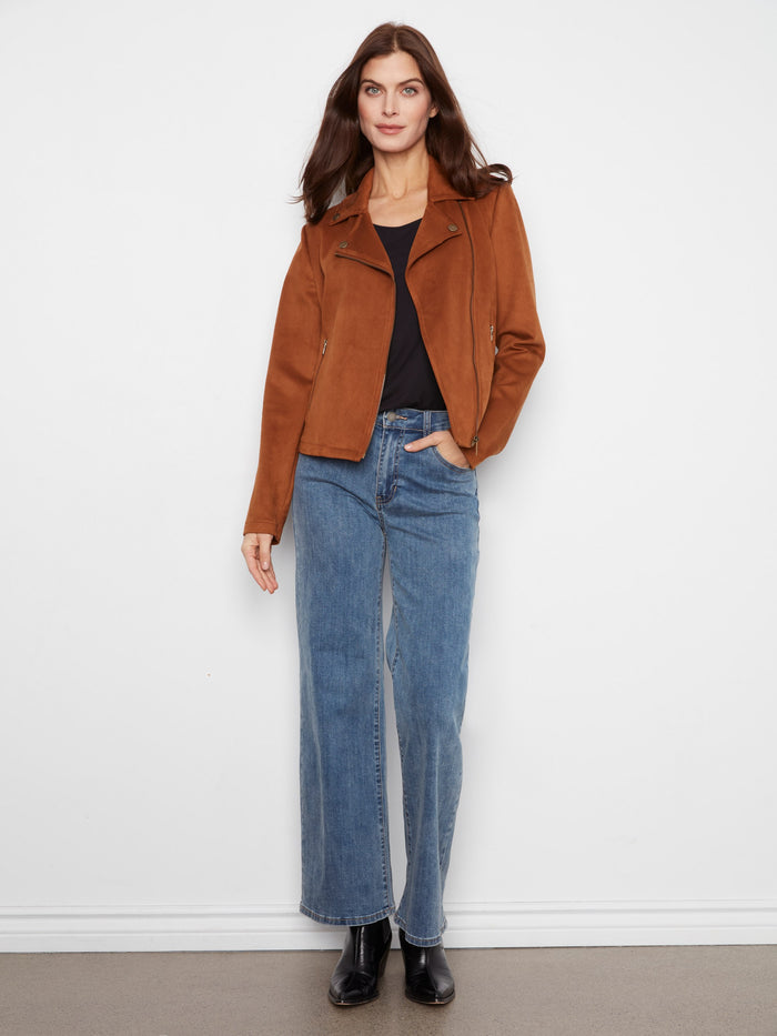 Stylish zip-front closure adds functionality and flair to this versatile jacket design. By Charlie B.