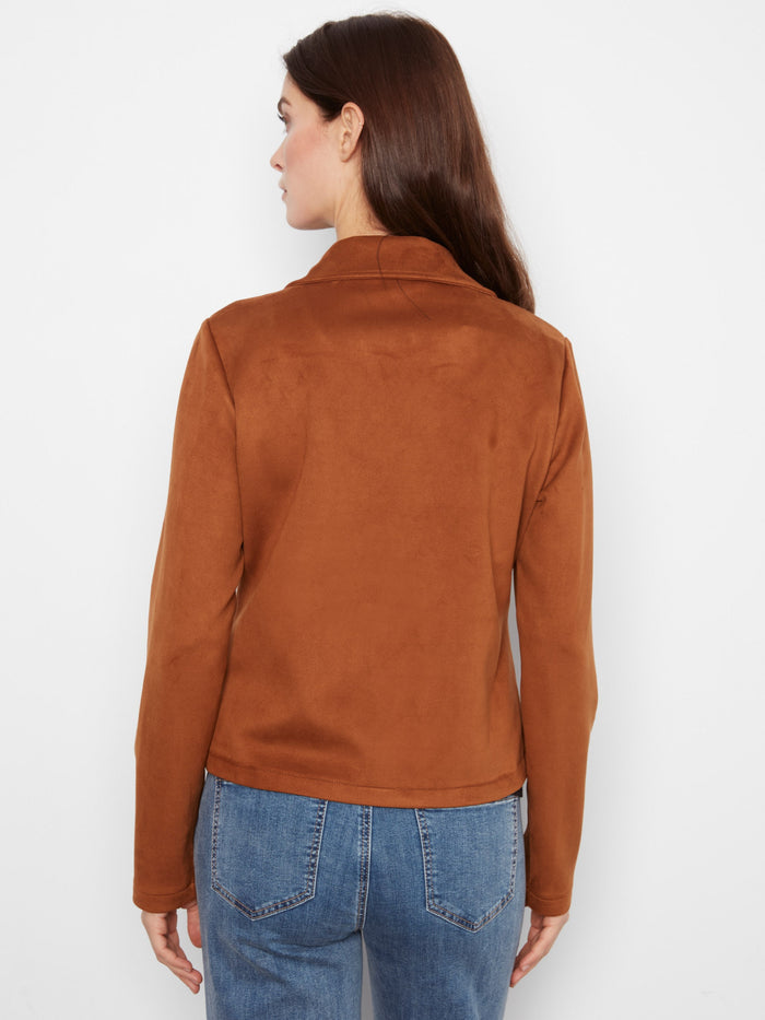 Functional zipper pockets enhance the practicality of this chic and fashionable jacket. By Charlie B.