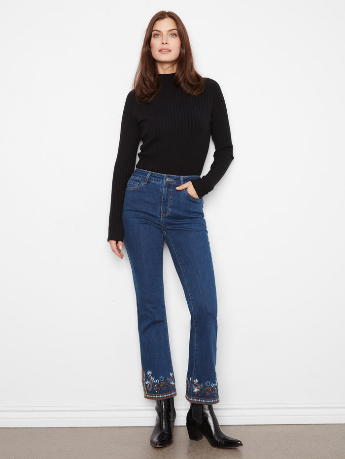 These jeans feature a stylish flare leg design, perfect for any occasion. Crafted with care by Charlie B.