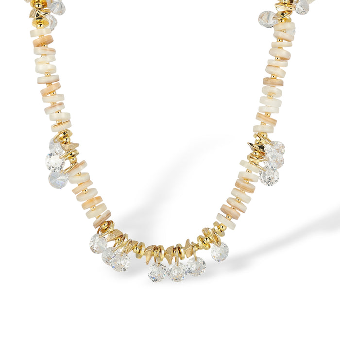 Franka 14K Gold Coconut Shell Crystal Necklace