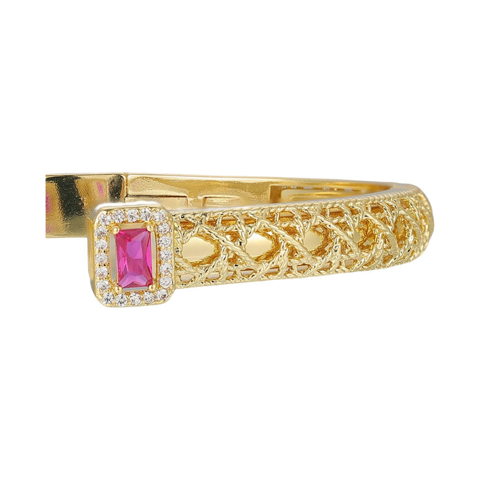 Friedgunde 14K Gold Rectangular Open Bangle