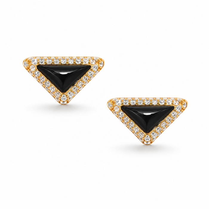 Geertje 14K Gold Triangular Stud Earrings