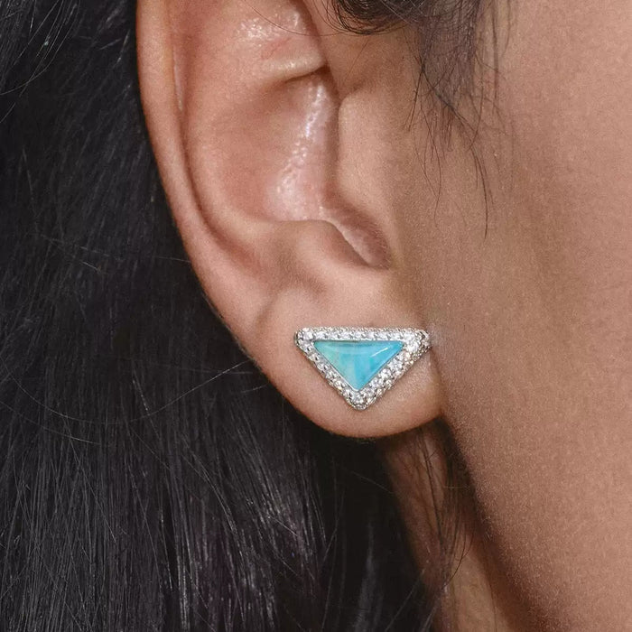 Geertje Turquoise Triangular Amazonite Stud Earrings