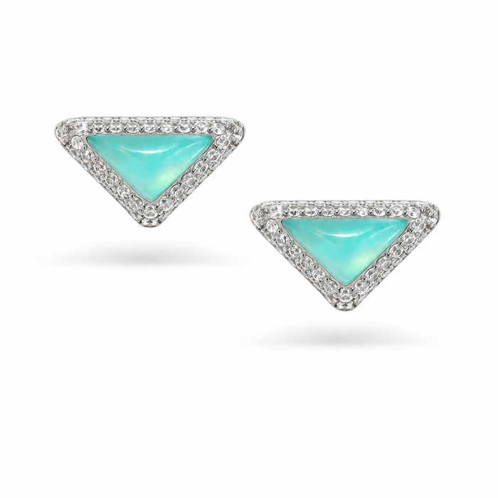Geertje Turquoise Triangular Amazonite Stud Earrings